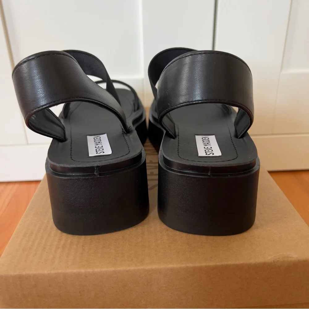 Steve Madden Jovial Black Platform Sandals - Picture 5 of 6